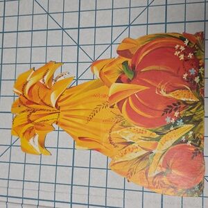 Vintage Die Cut  Pumpkin And Corn/Stalk Display Decorations  11x8.5